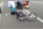 Подросток на мотоцикле врезался в «Волгу»